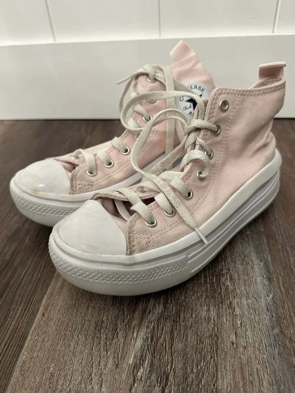 Converse Chuck Taylor All Star Move platform HT sneakers in pink sz 2 youth